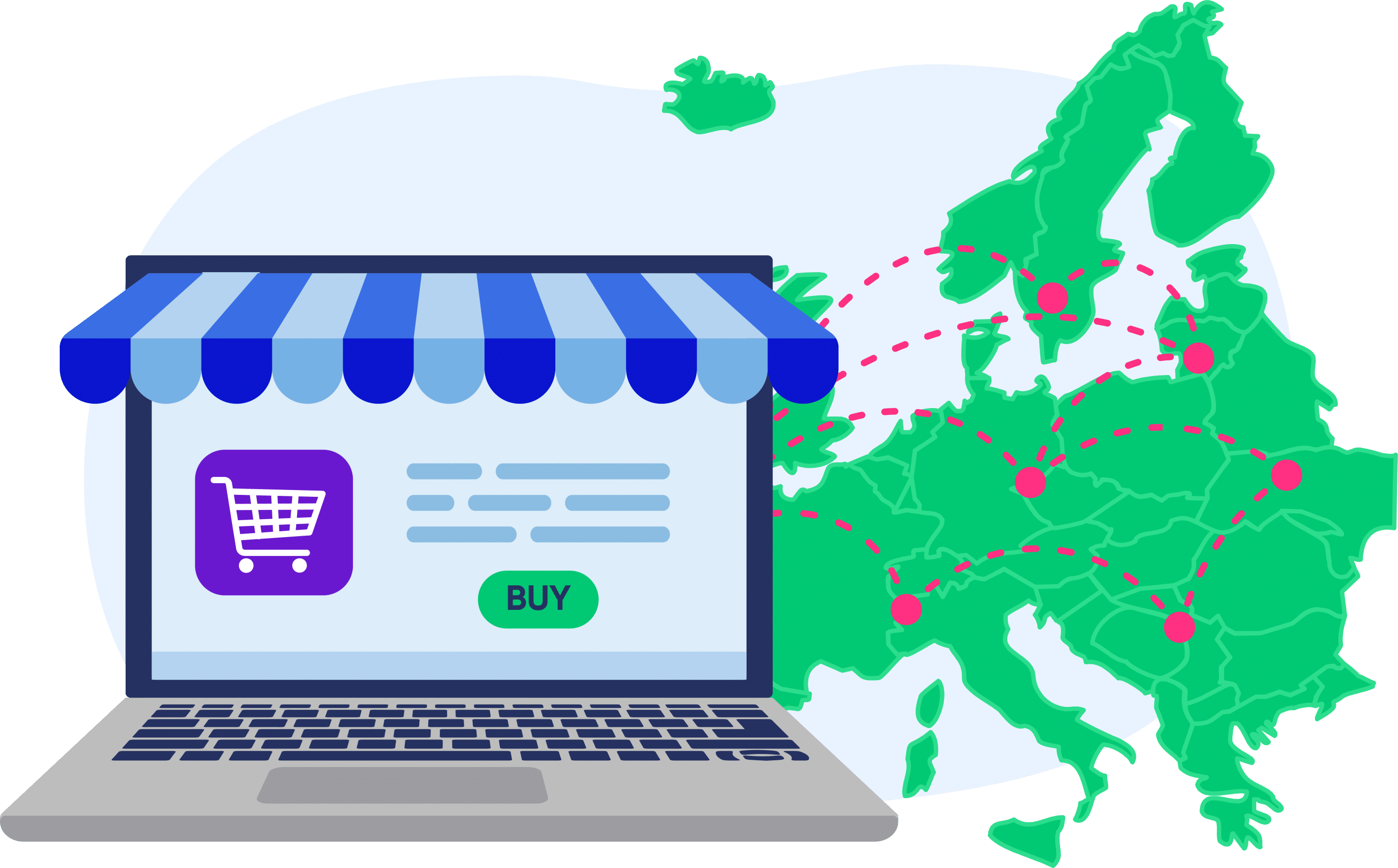 IOSS laptop and map of Europe